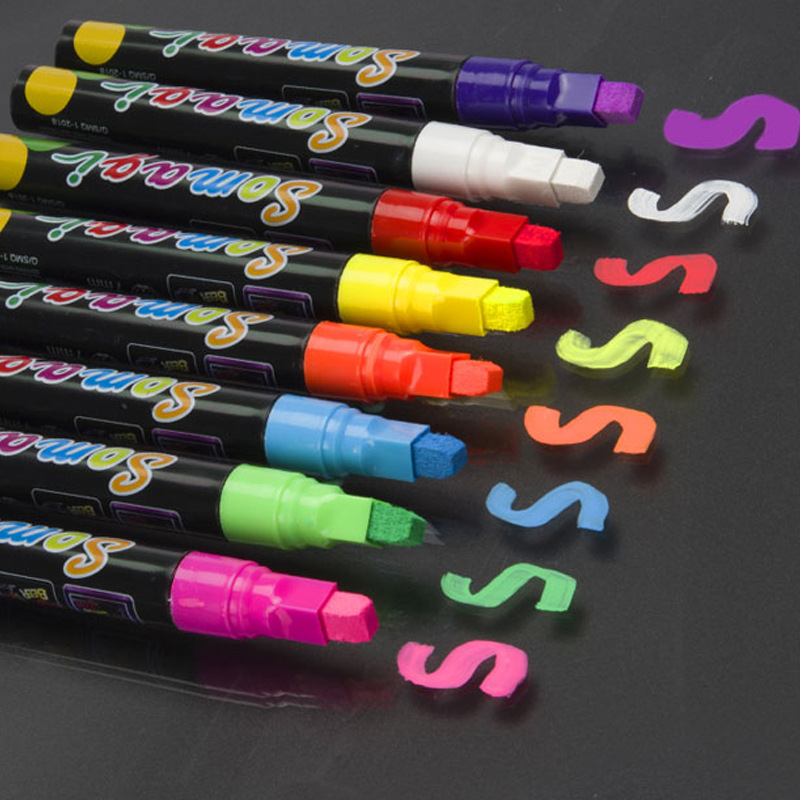 8 개/대 크리 에이 티브 다채로운 7mm 형광펜 패션 사무실 학교 용품 어린이 그림 문구 마커 펜